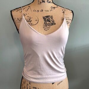 Gaze Womens Spaghetti Strap Minimalist‎ Loungewear Lingerie Camisole Top Tan XS